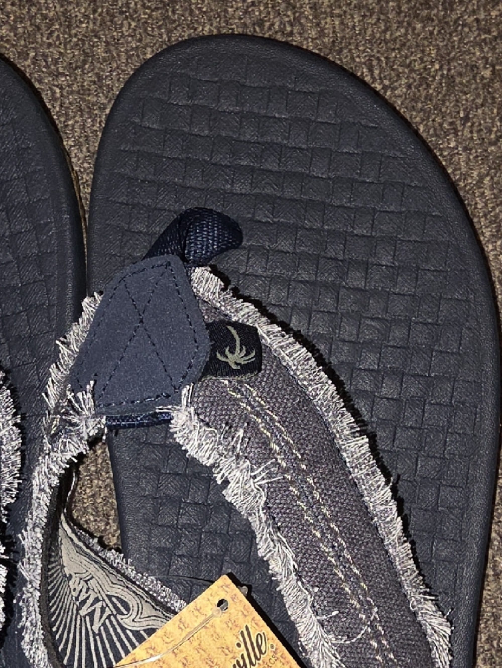 Margaritaville Navy and Light Gray Men’s Flip Flops - Picture 4 of 6